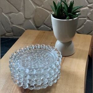 IMPERIAL GLASS | Set of 4 | Glass Candlewick Grapes and Leaves Coasters